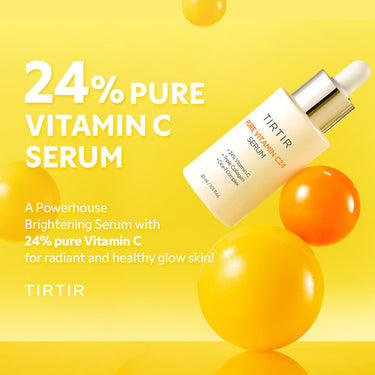 TIRTIR Vitamin C 24% Serum for Face | Dark Spot Corrector for Sensitive Skin | Anti Aging Collagen Serum | Even Tone & Wrinkle Care | Korean Skincare | 1.01 fl oz